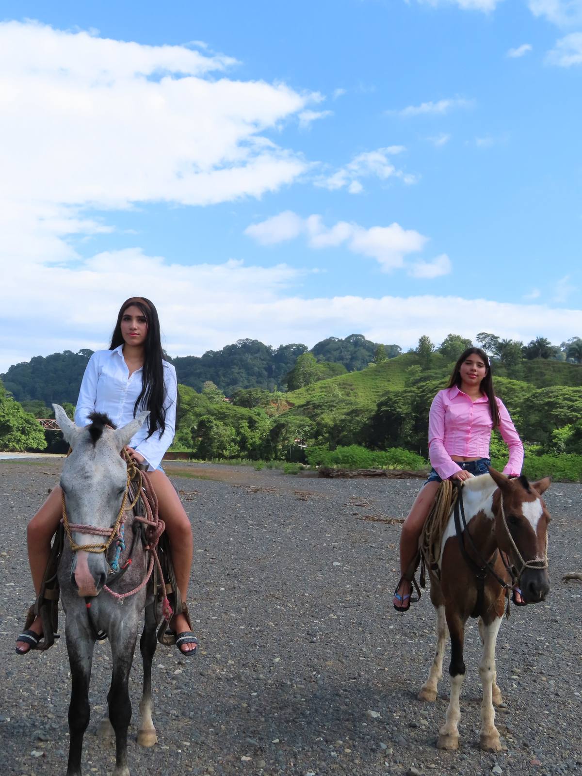 Swimming in the river at Finca Tulin after horseback ride