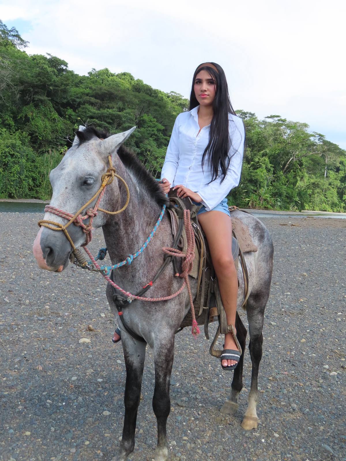 Waterfall visit during Jaco horseback riding experience